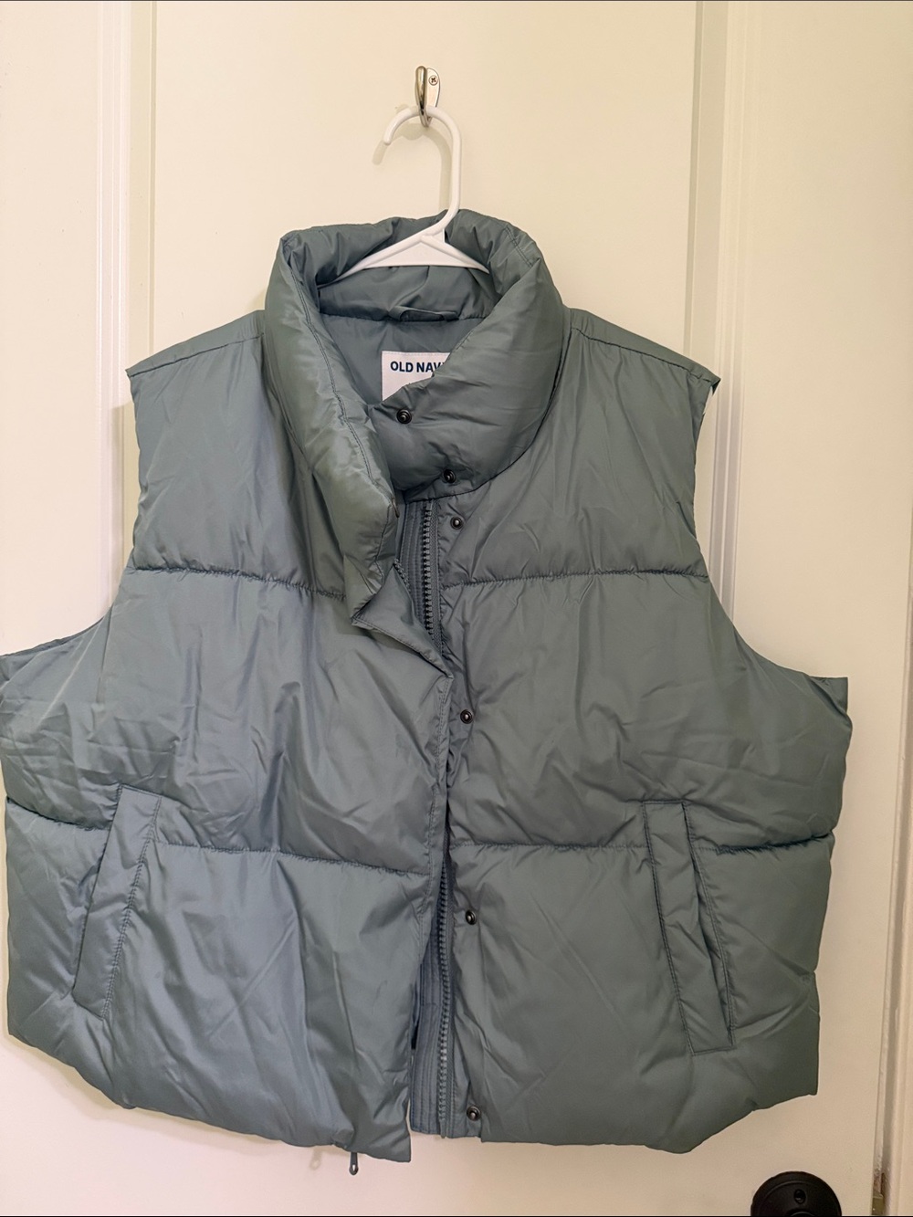 Old Navy Quilted Puffer Vest in Cool Blue Gray Color